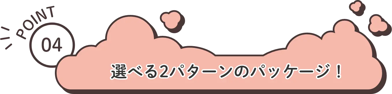 POINT4：選べる2パターンのパッケージ！